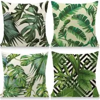 Agger Kissenbezug Kissenbezugen 4 Stück 45 x 45 cm Dekorative Outdoor Kissen Sofakissen, (4 Stück), Atmungsaktiv Tropische Pflanzen Kissenbezugen Werden