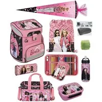 Scooli Schulranzen EasyFit (Set, 10-tlg., inkl. Sporttasche und Schultüte / Zuckertüte), BARBIE Mattel Pink