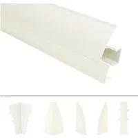 Lemal Sockelleiste, PVC Fußleisten 60x15mm mit Kabelkanal - (Verbinder) Bodenleiste Teppichleiste Sockel