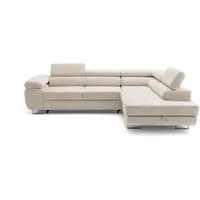Muffo Ecksofa Wild Ecksofa mit Schlaffunktion, Verstellbare Kopfstützen, Schlaffunktion mit Bettkasten