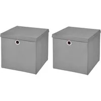 StickandShine Faltbox 2er SET 28 x 28 x 28 cm mit Deckel – perfekt für KALLAX - 19 Farben