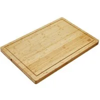 SO-TECH® Schneidebrett Bambus XXL 61 x 40,5 cm mit Saftrille & Griffen Servierbrett, Bambus, (1-St), geölt, mit eingearbeiteten Griffen