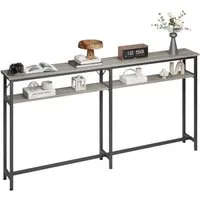 GarveeMore Konsolentisch Konsolentisch Schmal,2 Etagen Konsolentisch mit Stauraum Extra
