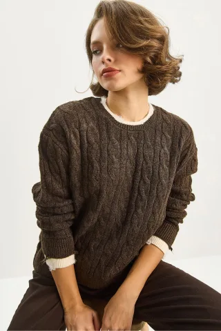 Haargflechtmuster Pullover