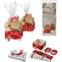 Annastore Vorratsdose 36 x Gebäcktüten Rentier Bodenbeutel für Weihnachtsplätzchen, Bonbontüten, Geschenktüten
