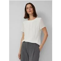 s.Oliver Kurzarmbluse Bluse Luftige Chiffon-Bluse mit gesteppter Raffung