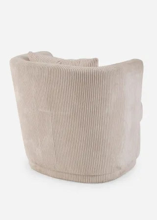 bonprix Sessel mit rundem Fuß, beige, Gr.75x78 cm, Gemütlicher Kord Sessel