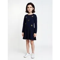 Blue Seven Strickkleid mit Zopfstrickdetails und süßen Kanten in Häkeloptik