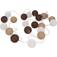 Guru-Shop LED-Lichterkette Stoff Ball Batterielichterkette 3xAA 20`er LED..