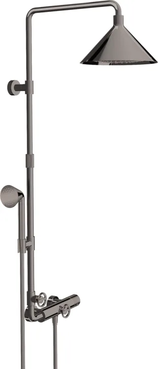 Hansgrohe Showerpipe Axor Front Polished Black Chrome 26020330