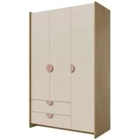 Compleo Kleiderschrank mit 2 Schubladen und 3 Türen, Kinderschrank für einen Jungen oder ein Mädchen