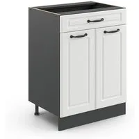 Vicco Unterschrank R-Line, Weiß Landhaus/Anthrazit, 60cm, Schublade, ohne Arbeitsplatte (1-St)