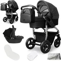 bergsteiger Kombi-Kinderwagen Babywagen Capri 3in1, Kombikinderwagen Komplettset, (10-tlg)