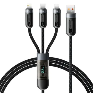 Toocki TQ-X62 6A 66W USB-A to Type-C/Micro/iP Cable Digital Display Fast Charging Data Transmission Thicken Copper Core