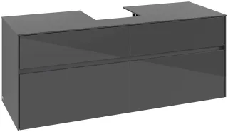 Villeroy & Boch Waschtischunterschrank Collaro C10000 1400x548x500mm Glossy Grey C10000FP