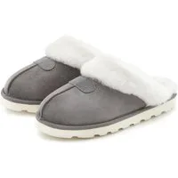Vivance Dreams by Lascana Plüsch Hausschuh, Pantoffeln, Clogs, Schlappen, Hausschuh, Pantolette mit Warmfutter VEGAN