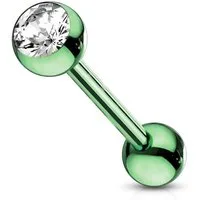 viva-adorno Piercing-Set Zungenpiercing Barbell Piercing Stab mit Kristall Kugel, Ohrpiercing Stecker Hantel Chirurgenstahl 316L beschichtet