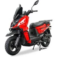 Burnout Motorroller GS-50 Rot 50 ccm, 50 ccm, 45 km/h, Euro 5, Sturzbügel, Nebelscheinwerfer, LED Display, USB Ladedose, Gepäckträger