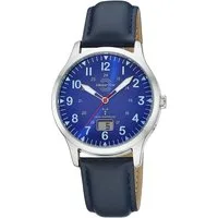 MASTER TIME Funkuhr Aviation MTGA-10958-32L, Quarzuhr, Armbanduhr, Herrenuhr, Lederarmband, analog, digital