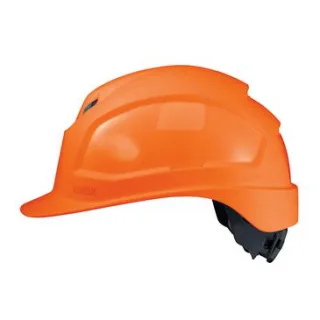 uvex pheos IES Schutzhelm mit Lüftung - mit Drehradsystem - langer Schirm orange 55 cm - 61 cm - 9772240