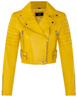 Damen Brando Kurze Lederjacke-Longtown