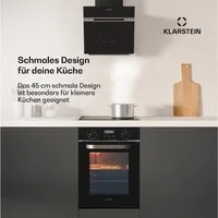 Klarstein Backofen SmartSlim Backofen 49L 9 Funktionen 2000W elektronisch Drehregler SmartSlim, mit Verchromte Auszüge, kein, Slim Built-in Oven 49L mit Timer 2000W & Dampf-Reinigung Halogen