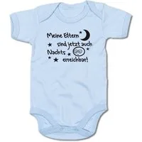 G-graphics Kurzarmbody Meine Eltern sind jetzt auch nachts erreichbar! Baby Body mit Spruch / Motiv / Aufdruck • zur Geburt / Babyparty