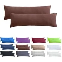 NatureMark Kissenbezüge 2er Pack Jersey Kissenbezug Kissenhülle, (2 Stück), Kissenhülle in vielen Größen und Farben (40 x 145 cm, Schoko braun)