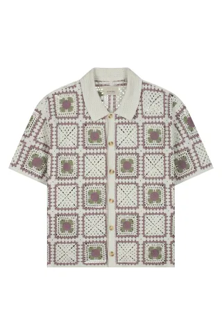 Dstrezzed - DS_Shane Crochet Shirt Silver Birch - Gr. - XL