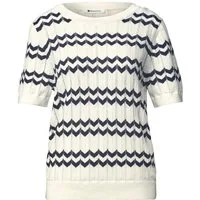STREET ONE Kurzarmpullover bi-colored zig-zag sweater