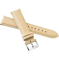 MARCHEL Uhrenarmband LLB-BE55 Beige, Hochwertiges Kalbsleder mit glatter Oberfläche
