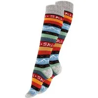 Stark Soul® Skisocken Skisocken HYGGÈ mit Wolle - Strick-Kniestrümpfe Norweger Stricksocken mit Ski schriftzug