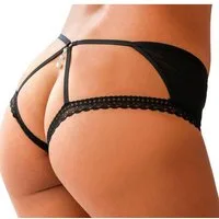 petite fleur gold Panty-Ouvert aus transparentem Tüll