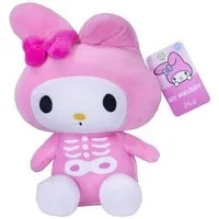 SANRIO Kuscheltier Hello Kitty My Melody Plüschtier pink Skelett-Outfit ca. 23 cm (Set, 1-St., Geschenk-Set), Trendige Figur mit auffälligem pinken Hoodie-Design Geschenke