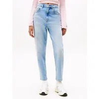 Tommy Jeans Mom-Jeans MOM JEAN UH TPR mit Logo-Stickereien, in knöchelfreier Länge