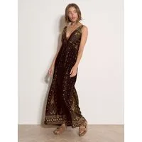 Apricot Maxikleid Paisley-Maxikleid mit Taillenband