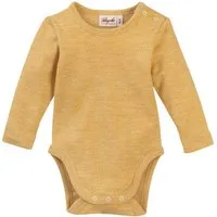 People Wear Organic Body Langarm Baby Body, Meliert Bio Baumwolle & Bio Wolle