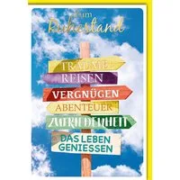Verlag Dominique Grußkarten Ruhestand - Glückwunschkarte im Format 11,5 x 17 cm - Schilderbaum