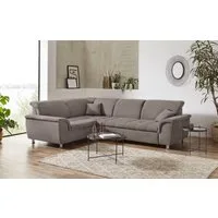 DOMO collection Ecksofa FRANZI zeitlos und elegant, moderne Sitzheftung, L-Form, wahlweise mit Kopfteilverstellung (dann Breite: 275 cm)