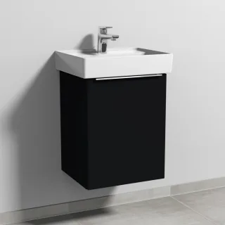 Sanipa 3way Waschtischunterbau zu Villeroy & Boch Collaro Waschtisch mit 1 Tür, Schwarz-Matt UF83108