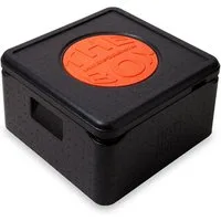 THE BOX Kühlbox Thermobox Pizza mittel EPP mit Deckel schwarz 21 l - 10 Stück, 21 l