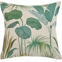done.® Kissenhülle Tropical Flowers, (1 Stück), Beidseitig bedruckte Kissenhülle aus Canvas-Stoff mit Leinenanteil