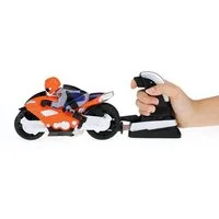 Toi-Toys Spielzeug-Motorrad SPIELZEUGMOTORRAD mit Fahrer und Abschuss bis zu 10 Meter 50 (Orange), Turbo Racers Shooter Spielzeug Motorrad Rennmotorrad