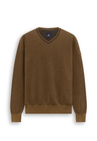 State of Art - Pullover mit V-Ausschnitt braun - Gr. - M