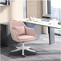 Vinsetto Schreibtischstuhl Ergonomischer Chefsessel 360° Drehbar Computerstuhl, Samtoptik (Massagestuhl, 1 St), für Büro, Rosa