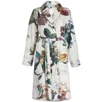 Essenza Damenbademantel Fleur, Kurzform, Polyester, Schalkragen, Gürtel, mit Blumenprint