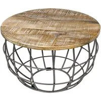 Amagohome Couchtisch Couchtisch Wohnzimmer-Tisch rund ø 55 cm Beistelltisch Metall Gestel