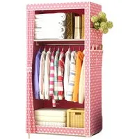 Jumpeak Stoffschrank stoff kleiderschrank,mit Überzug aus Vliesstoff,Kleiderstange Länge70*Breite45*Höhe160cm,Mehrere Farben,Oberer und unterer Stauraum
