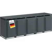 STEELSØN Mülltonnenbox Xalara 240L aus verzinkten Stahl (Anthrazit, verfügbar mit 1, 2, 3, 4, oder 5 Türen), Für 5 Tonnen