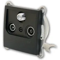 McPower FLAIR Antennendose schwarz TV/Radio/SAT, oh Rahmen Unterputzschalter